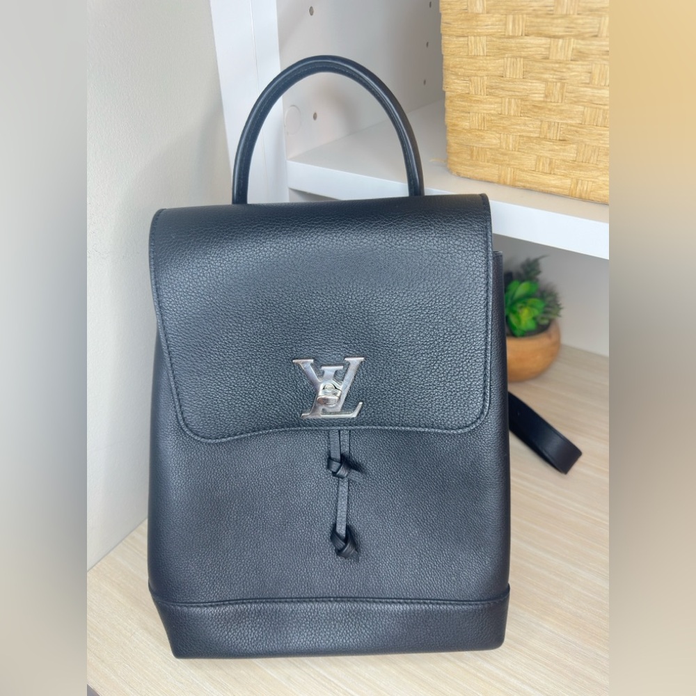 Louis Vuitton Lock Me Backpack with Silver Hardware